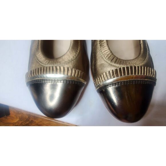 AGL 37 Gold soft leather slipon. Comfy. Granny Vibe. Luxury. Round Toes. #0739 - Picture 6 of 10